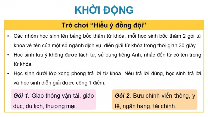 Giáo án điện tử Địa lí 12 chân trời Bài 20: Vai trò và các nhân tố ảnh hưởng đến sự phát triển ngành dịch vụ