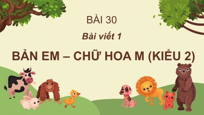 Giáo án điện tử Tiếng Việt 2 cánh diều Bài 30: Nghe – viết Bản em, Chữ hoa M (kiểu 2)