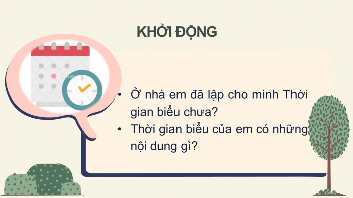 Giáo án điện tử Tiếng Việt 2 chân trời Bài 4: Viết thời gian biểu