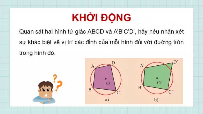 Giáo án điện tử Toán 9 chân trời Bài 2: Tứ giác nội tiếp