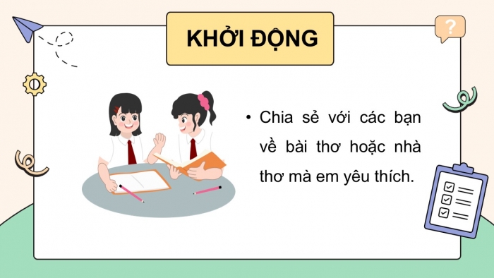 Giáo án điện tử Ngữ văn 9 cánh diều Bài 7: Viết đoạn văn ghi lại cảm nghĩ về một bài thơ tám chữ