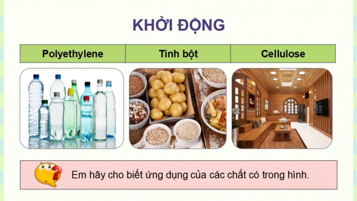 Giáo án điện tử KHTN 9 chân trời - Phân môn Hoá học Bài 30: Polymer