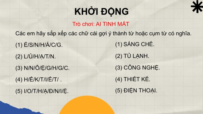 Giáo án điện tử Công nghệ 5 chân trời Bài Ôn tập Phần 1