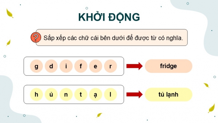 Giáo án điện tử Công nghệ 5 cánh diều Bài 7: Sử dụng tủ lạnh