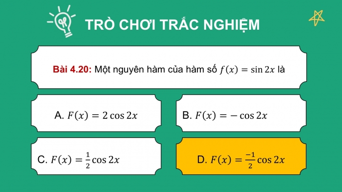 Giáo án điện tử Toán 12 kết nối Bài tập cuối chương IV