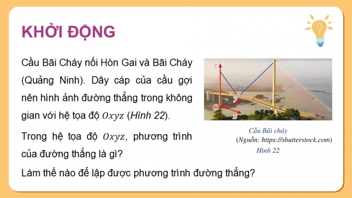 Giáo án điện tử Toán 12 cánh diều Bài 2: Phương trình đường thẳng