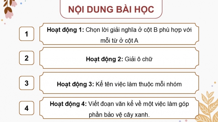 Giáo án điện tử Tiếng Việt 5 chân trời Bài 8: Mở rộng vốn từ Môi trường