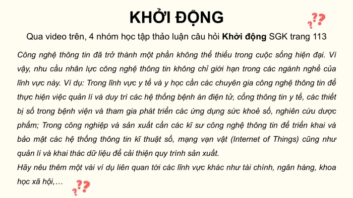 Giáo án điện tử Tin học ứng dụng 12 kết nối Bài 21: Hội thảo hướng nghiệp