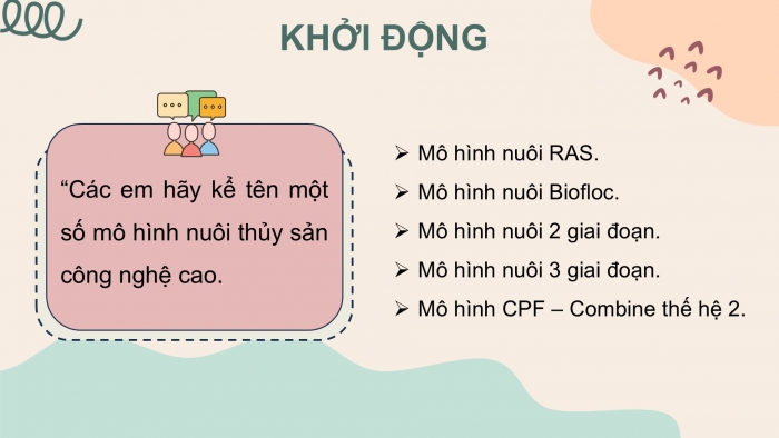 Giáo án điện tử Công nghệ 12 Lâm nghiệp Thủy sản Cánh diều Bài 20: Ứng dụng công nghệ cao trong nuôi trồng thủy sản