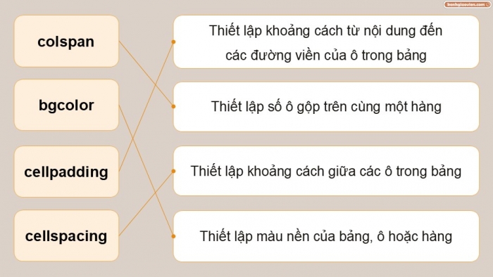 Giáo án điện tử Khoa học máy tính 12 chân trời Bài F11: Định kiểu CSS cho bảng và phần tử