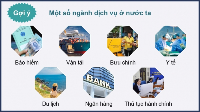 Giáo án điện tử Địa lí 12 kết nối Bài 22: Thực hành Tìm hiểu sự phát triển một số ngành dịch vụ