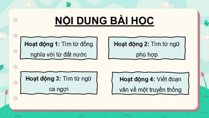 Giáo án điện tử Tiếng Việt 5 chân trời Bài 8: Mở rộng vốn từ Đất nước