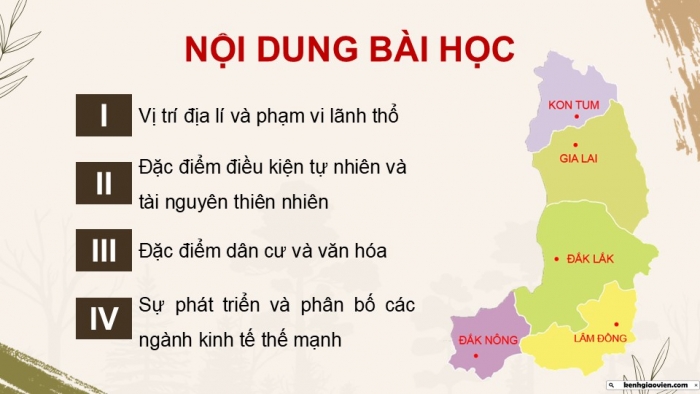 Giáo án điện tử Địa lí 9 chân trời Bài 17: Vùng Tây Nguyên (P2)