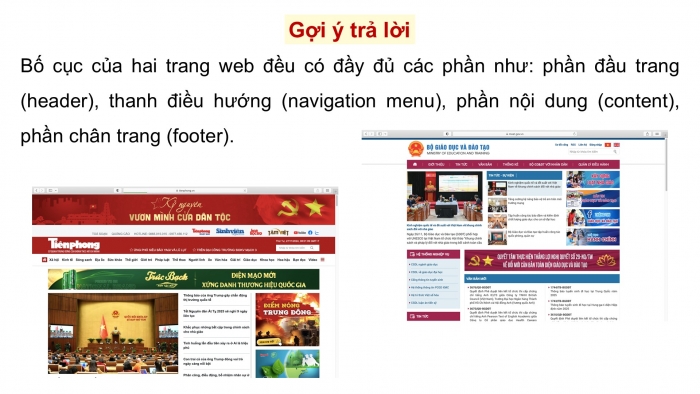 Giáo án điện tử Tin học ứng dụng 12 cánh diều Bài 11: Mô hình hộp, bố cục trang web