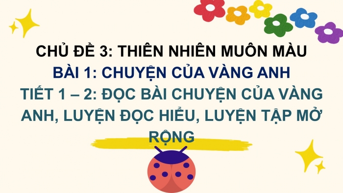 Giáo án điện tử Tiếng Việt 2 chân trời Bài 1: Đọc Chuyện của vàng anh