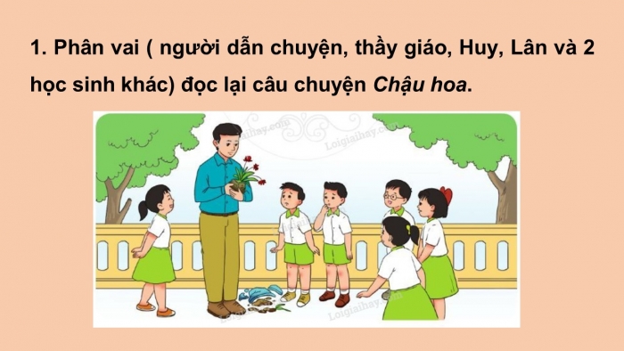 Giáo án điện tử Tiếng Việt 2 cánh diều Bài 6: Kể chuyện đã học Chậu hoa