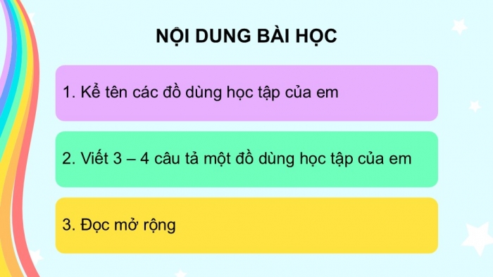 Giáo án điện tử tiếng Việt 2 kết nối Bài 16: Viết đoạn văn tả đồ dùng học tập, Đọc mở rộng