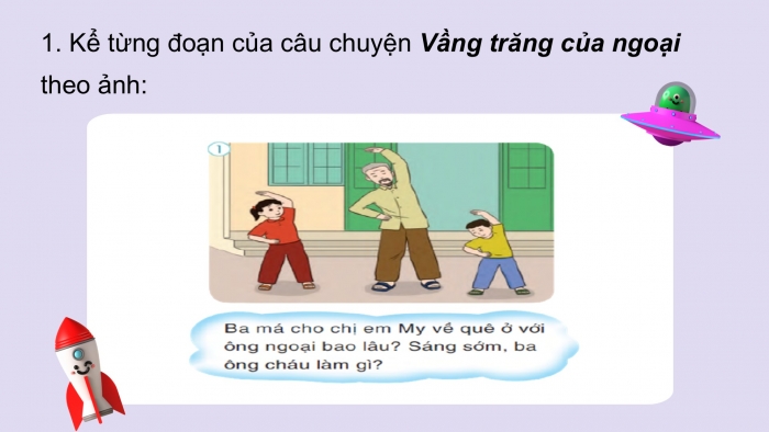 Giáo án điện tử Tiếng Việt 2 cánh diều Bài 13: Kể chuyện đã học Vầng trăng của ngoại