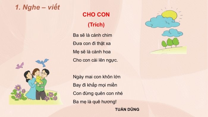 Giáo án điện tử Tiếng Việt 2 cánh diều Bài 14: Nghe – viết Cho con, Chữ hoa M