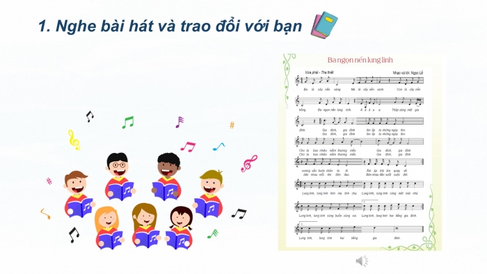 Giáo án điện tử Tiếng Việt 2 cánh diều Bài 14: Nghe – trao đổi về nội dung bài hát Ba ngọn nến lung linh