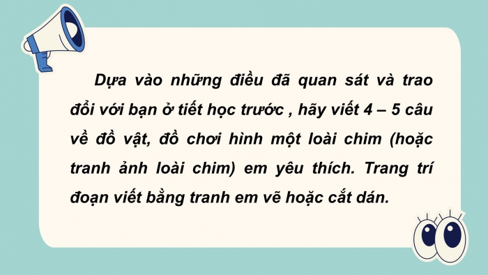 Giáo án điện tử Tiếng Việt 2 cánh diều Bài 23: Viết về đồ chơi hình một loài chim