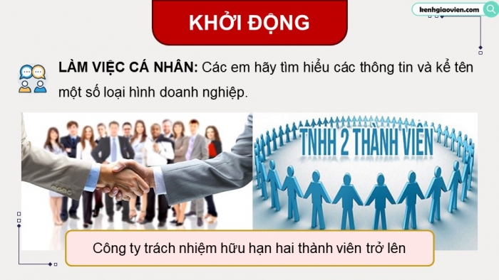 Giáo án điện tử chuyên đề Kinh tế pháp luật 12 chân trời CĐ 2: Một số vấn đề về Luật Doanh nghiệp