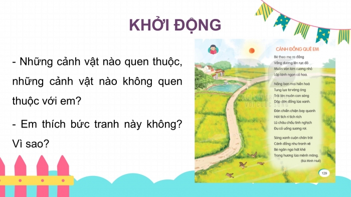 Giáo án điện tử Tiếng Việt 2 kết nối Bài 30: Cánh đồng quê em