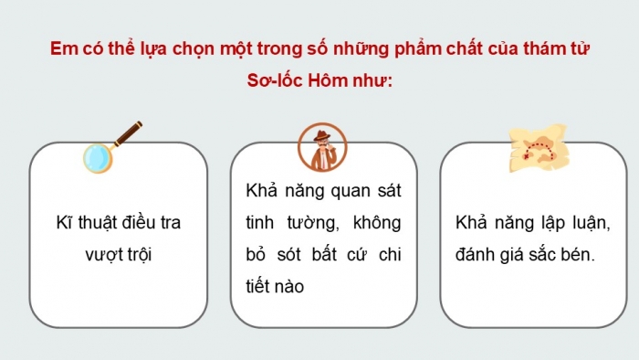 Giáo án điện tử Ngữ văn 9 chân trời Bài 7: Cách suy luận (Ren-sâm Rít)