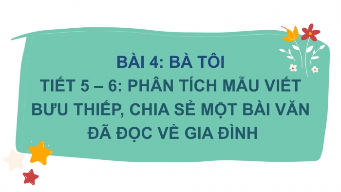 Giáo án điện tử Tiếng Việt 2 chân trời Bài 4: Viết bưu thiếp