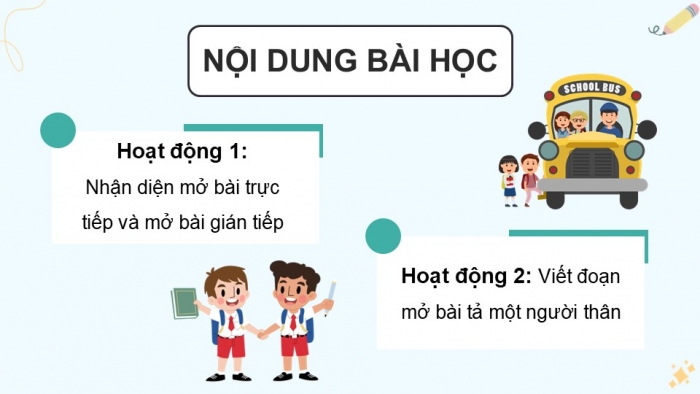 Giáo án điện tử Tiếng Việt 5 chân trời Bài 4: Viết đoạn mở bài cho bài văn tả người