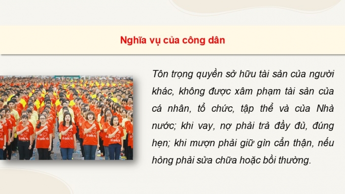 Giáo án điện tử Kinh tế pháp luật 12 chân trời Bài 9: Quyền và nghĩa vụ của công dân về sở hữu tài sản và tôn trọng tài sản của người khác