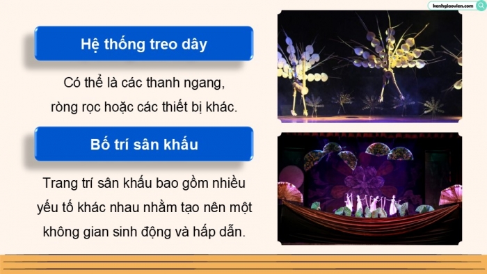 Giáo án điện tử Mĩ thuật 9 chân trời bản 1 Bài 10: Thiết kế sân khấu biểu diễn rối dây