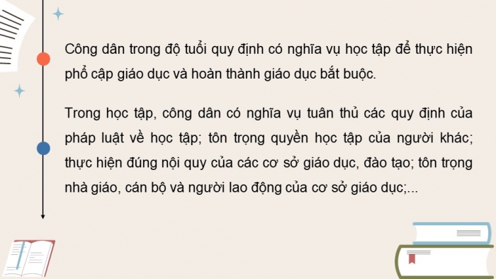 Giáo án điện tử Kinh tế pháp luật 12 kết nối Bài 11: Quyền và nghĩa vụ của công dân trong học tập