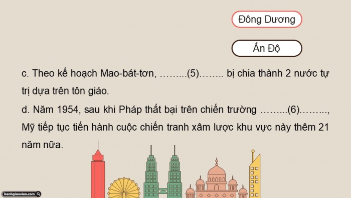 Giáo án điện tử Lịch sử 9 cánh diều Bài 10: Châu Á từ năm 1945 đến năm 1991