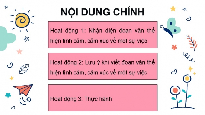 Giáo án điện tử Tiếng Việt 5 kết nối Bài 9: Tìm hiểu cách viết đoạn văn thể hiện tình cảm, cảm xúc về một sự việc