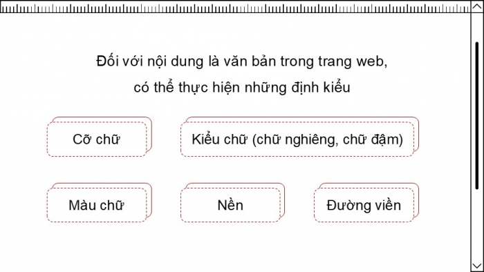 Giáo án điện tử Khoa học máy tính 12 chân trời Bài F8: Một số thuộc tính cơ bản của CSS