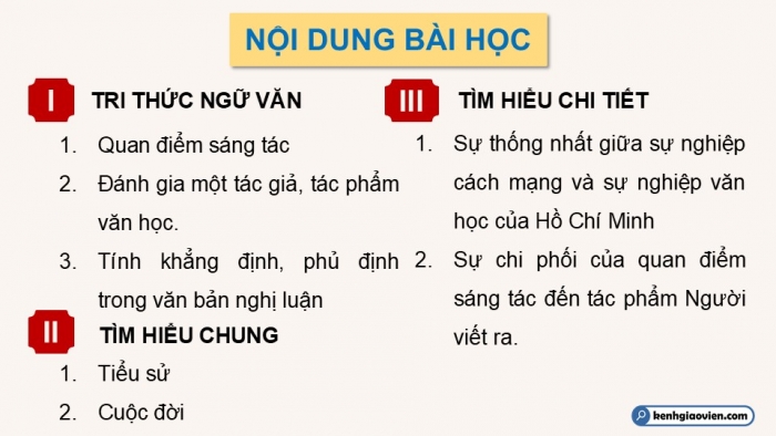 Giáo án điện tử Ngữ văn 12 kết nối Bài 6: Tác gia Hồ Chí Minh