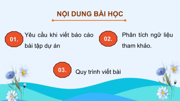 Giáo án điện tử Ngữ văn 12 kết nối Bài 6: Viết báo cáo kết quả của bài tập dự án