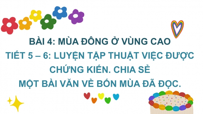 Giáo án điện tử Tiếng Việt 2 chân trời Bài 4: Luyện tập thuật việc được chứng kiến (tiếp theo)