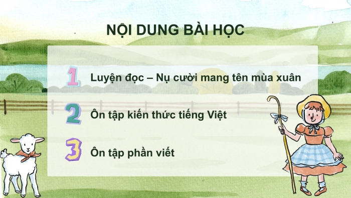 Giáo án PPT dạy thêm Tiếng Việt 5 chân trời bài 3: Bài đọc Nụ cười mang tên mùa xuân. Luyện từ và câu Đại từ xưng hô. Tìm ý, lập dàn ý cho bài văn kể chuyện sáng tạo