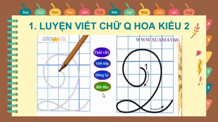 Giáo án điện tử Tiếng Việt 2 chân trời Bài 3: Viết chữ hoa Q, Từ chỉ sự vật, chỉ hoạt động, Câu kiểu Ai làm gì?, dấu chấm, dấu phẩy