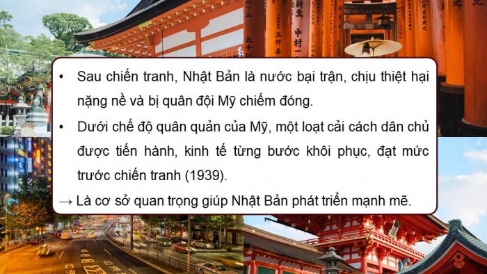 Giáo án điện tử chuyên đề Lịch sử 12 kết nối CĐ 2 Phần 1: Nhật Bản sau Chiến tranh thế giới thứ hai (1945 - 1973)