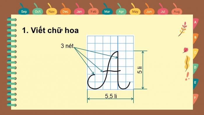 Giáo án điện tử tiếng Việt 2 kết nối Bài 1: Chữ hoa A, Những ngày hè của em