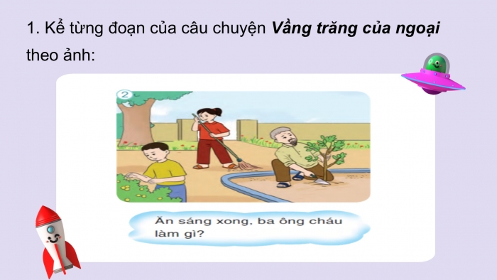 Giáo án điện tử Tiếng Việt 2 cánh diều Bài 13: Kể chuyện đã học Vầng trăng của ngoại