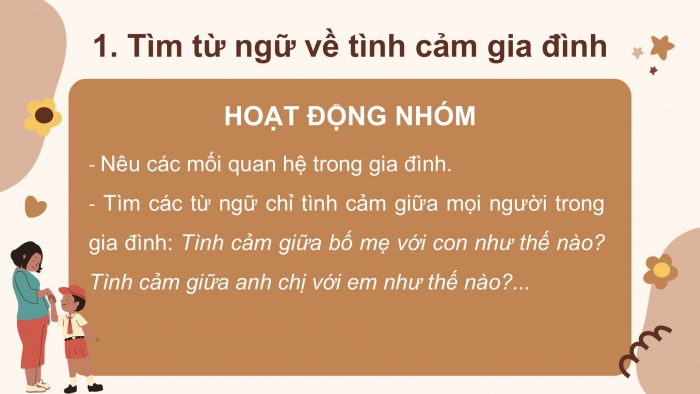 Giáo án điện tử tiếng Việt 2 kết nối Bài 32: Mở rộng vốn từ về tình cảm gia đình; Dấu phẩy