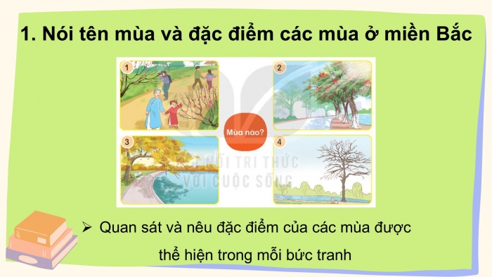 Giáo án điện tử Tiếng Việt 2 kết nối Bài 2: Mở rộng vốn từ về các mùa; Dấu chấm, dấu chấm hỏi