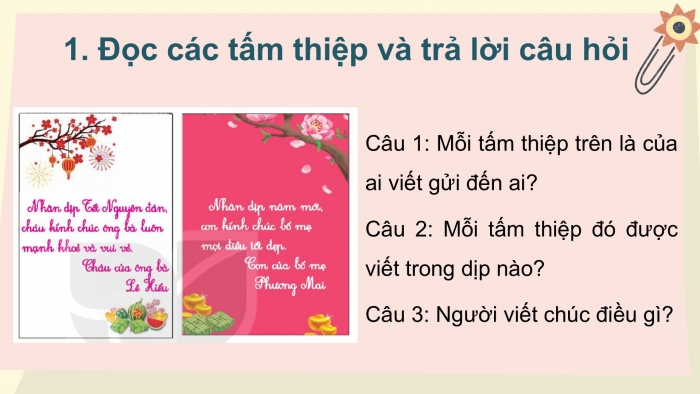 Giáo án điện tử Tiếng Việt 2 kết nối Bài 4: Viết thiệp chúc Tết, Đọc mở rộng