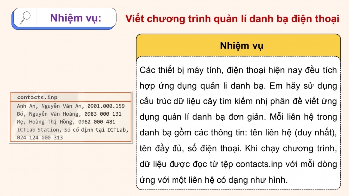 Giáo án điện tử chuyên đề Khoa học máy tính 12 kết nối Bài 10: Thực hành tổng hợp với cây tìm kiếm nhị phân