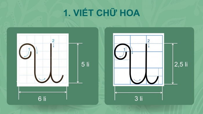 Giáo án điện tử Tiếng Việt 2 kết nối Bài 9: Chữ hoa U Ư