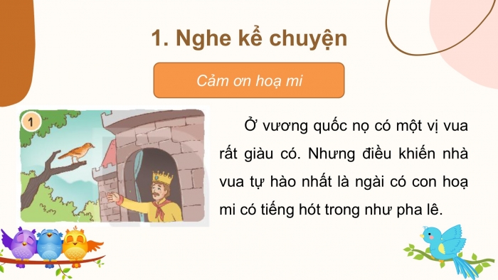 Giáo án điện tử Tiếng Việt 2 kết nối Bài 9: Kể chuyện Cảm ơn hoạ mi